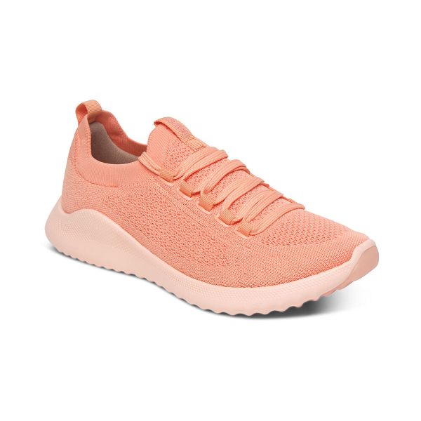 Aetrex Women's Carly Arch Support Sneakers - Peach | USA M9EMEO7